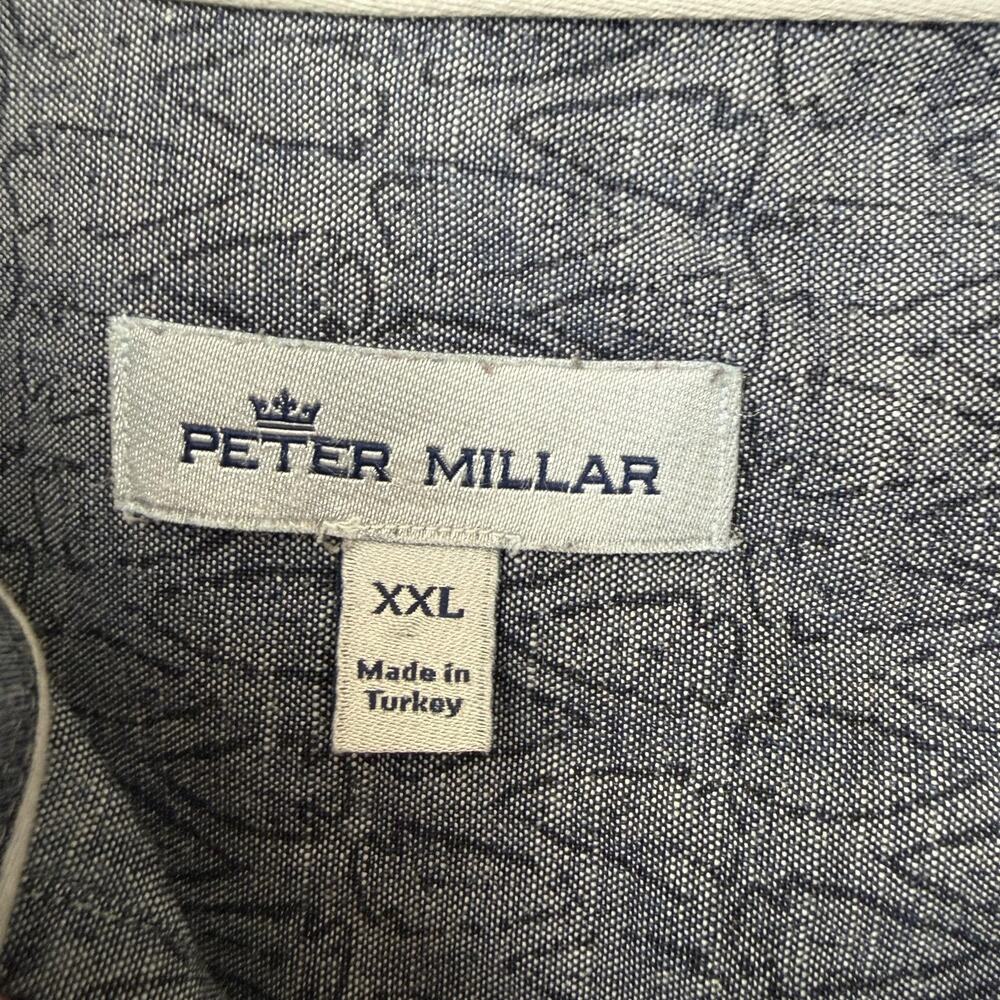 Peter Millar Shirt Mens 2XL Blue Arrowhead Chambray Button Down Long Sleeve - Picture 3 of 8